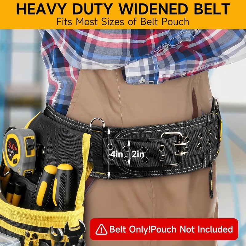 LEFORZ Padded Tool Belt,4-Inch Heavy Duty Tool Belts for Men with 5 Suspenders Ring,Work Belts for Electrician,Carpenter,Construction,Utility Belt,Adjustable Waist 34''-47''(Pouch not Included) - Image 4